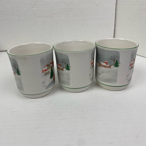 Sanyo Korea Coffee Cup Mug 3900 Silent Night Lot of 3 Christmas Winter Holiday - Picture 4 of 8